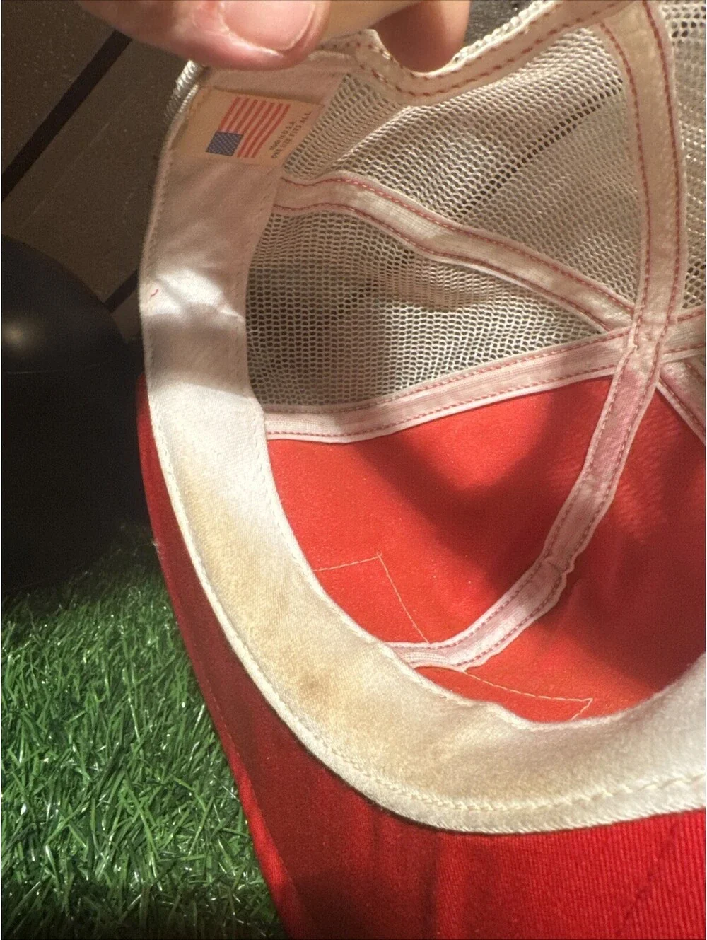 VTG Budweiser Trucker Hat Mesh Snapback Red Orange Bowtie Logo White Piping 80s